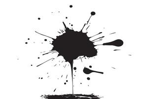 Black ink splatter on white background. Ink Splash paint splash vector