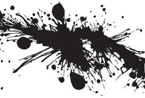 Black ink splatter on white background. Ink Splash paint splash grunge texture. vector