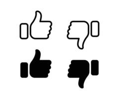 Do and Don't symbols. Yes and no button. Thumbs up and thumbs down icons. Like and dislike icon set. vector