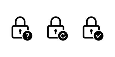 Forget password, Reset password, Login icon set. Account protection, security key, wrong password icon set. vector