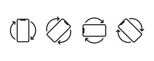 Phone rotate icon set. Smartphone rotation icons. Phone tilt vertical and horizontal signs. Mobile icon set. vector