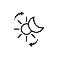 Solstice icon. Night with daytime, moon, and sun icon. Day and night switch icon. Light and dark icon. vector