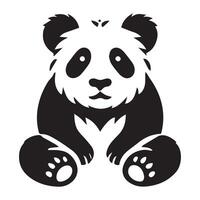 Cute panda silhouette illustration vector