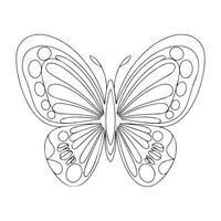 contour butterfly on white background for coloring page vector
