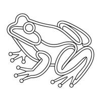 Coloring page cute frog with colorful sample vector