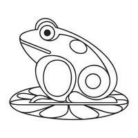 Coloring page cute frog with colorful vector