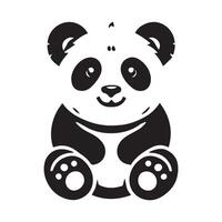 Cute panda silhouette illustration vector