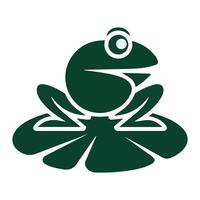 Coloring page cute frog with colorful sample for coloring. . vector