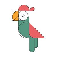 funny bird coloring page for kids vector