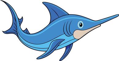 Dynamic jumping marlin fish art vector