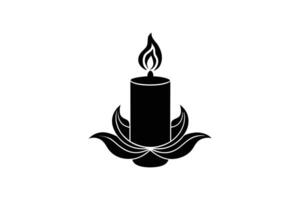 Minimalist candle silhouette design vector