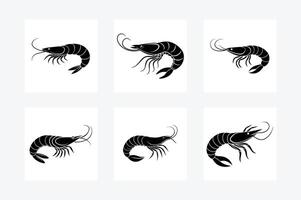 Shrimp Fish Designs on White Background vector