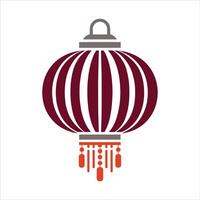 Traditional Chinese Lantern Paper Lamp Silhouette with Japan Lantern for Lunar New Year Design vector
