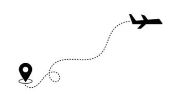 Airplane route icon flight trip map design concept idea vector