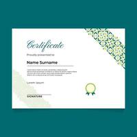 Certificate Design with Oriental Diagonal Ornament vector