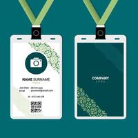 ID Card Design with Oriental Diagonal Ornament vector