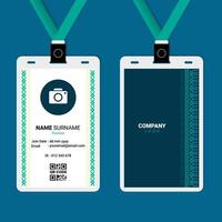 ID Card Design with Geometric Ornament on The Side vector