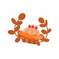 Thanksgiving Pie with Autumn Leaves vector