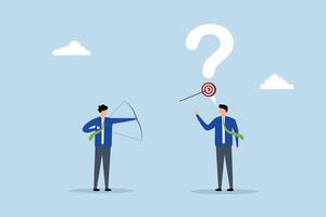 Ask good question, inquisitive entrepreneur posing insightful queries aimed at others for responses. vector