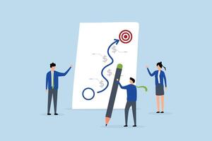 Strategic planning, business team planning for success tactic chart. vector