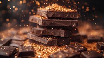chocolate pieces in a pile photo