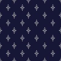 Geometric Ethnic pattern color blue and white design background vector