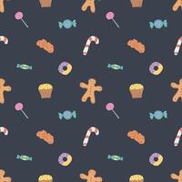 Seamless christmas pattern. New year background. Colored illustration with christmas icons vector
