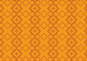 Orange square pattern pixel aztec art background vector