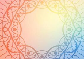 Mandala soft line gradient orange presentation background vector