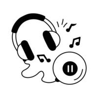 Headphones symbolizing listening to music for relaxation and joy vector
