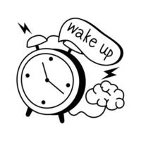 Alarm clock symbolizing healthy morning routine and productivity boost vector