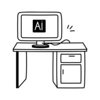 Industrial designer s workspace equipped with tools and technology for creativity vector