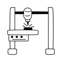 A clean, black and white line drawing of a laser machine vector