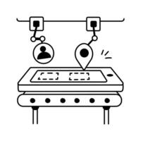Automated mobile phone production line for efficient manufacturing processes vector