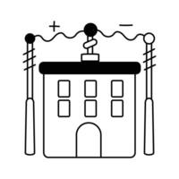 Grab this creative icon of power substation in trendy style vector