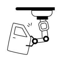 Robotic arm for industrial assembly processes in manufacturing plants vector
