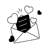 An open letter with hearts symbolizing love, connection, and emotions vector