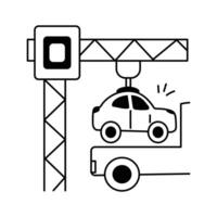 Automated crane system for efficient car loading and transportation vector