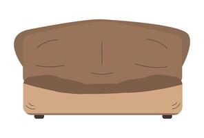 Comfortable piece of furniture. Soft sofa cappuccino color vector