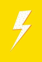Lightning icon and symbol isolated on yellow background. vector