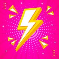 Lightning template isolated on purple background. vector