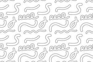 Black and white seamless pattern featuring wavy lines, curls, and loops. Ideal for coloring pages, backgrounds, and textures. vector