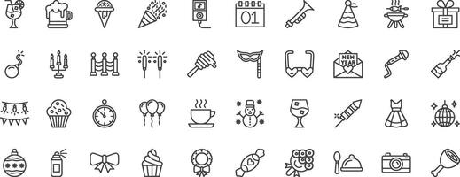 New Year Icons Set. vector