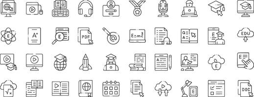 E-learning icons set . vector