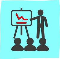 leader icon directing his employees to pursue targets, suitable for related content vector