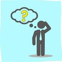 confused employee icon, suitable for related content vector