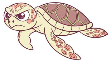 A cartoon turtle with a big head and a big mouth vector