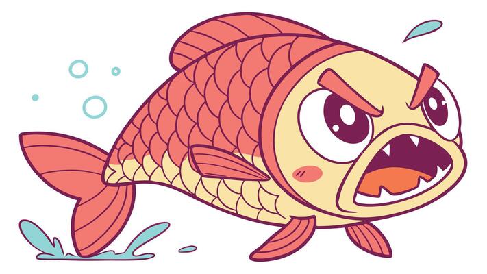 Angry fish illustration