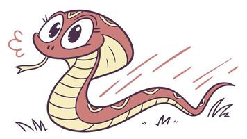 A cartoon snake with a big head and long tail vector