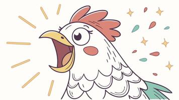 A cartoon chicken with a big mouth and a big beak vector
